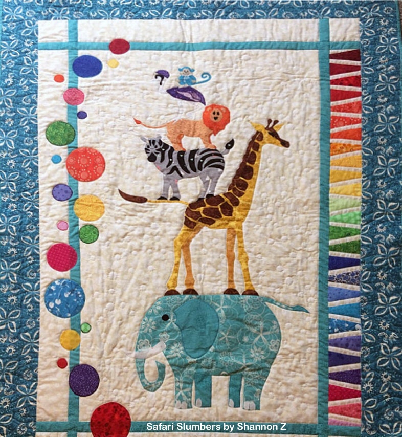 Safari Slumbers Cot Quilt or Play Rug Quilt Pattern by Sue - Etsy