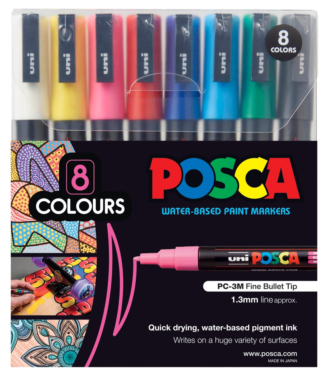 Posca Paint Pens Marker Set, Bold Point Tip PC-8K, 15 Colors, US Seller