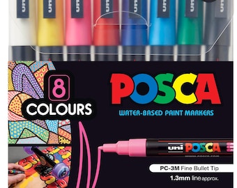  Uni Posca Marker PC-8K Paint Glass Pen Broad Chisel Tip 8.00mm  Pink : Office Products