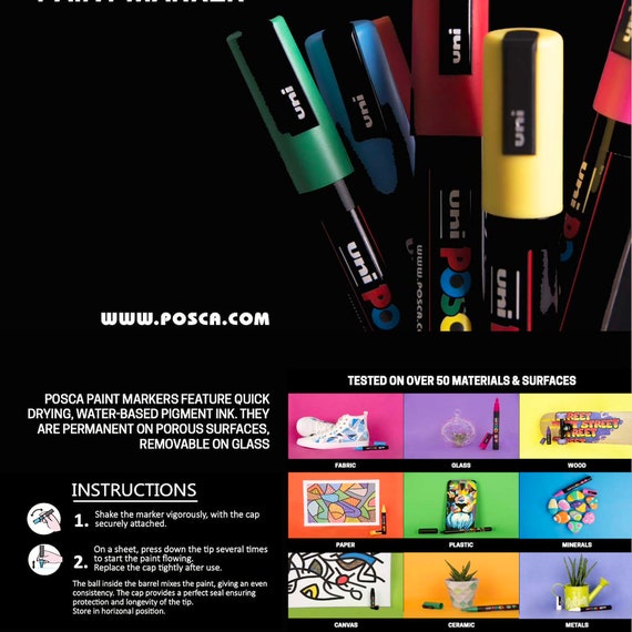 posca acrylic paint marker 8 SOFT PASTEL colors: fine, or medium sets – A  Paper Hat
