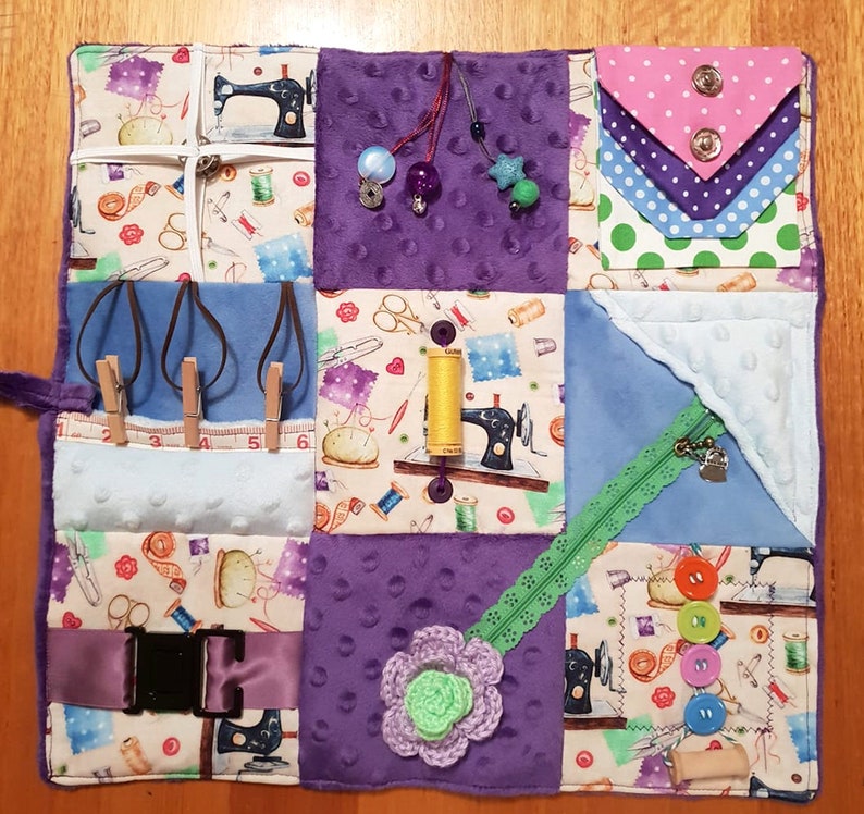 Alzheimers Quilt busy blanket fidget mat. Dementia Stroke Etsy