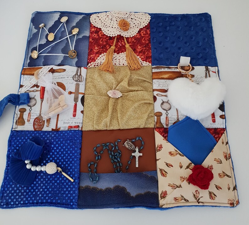 Alzheimers Quilt busy blanket fidget mat. Dementia Stroke Etsy