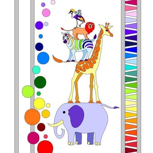 Safari Slumbers - Quilt Pattern with African Zoo animal friends - great applique childs or babies quilt. Children and kids love bright fun!