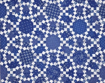 Ring Cycles - Quilt Pattern - PRINTED HARD COPY version - This is the award winning pattern that is a jacks chain variation that forms rings