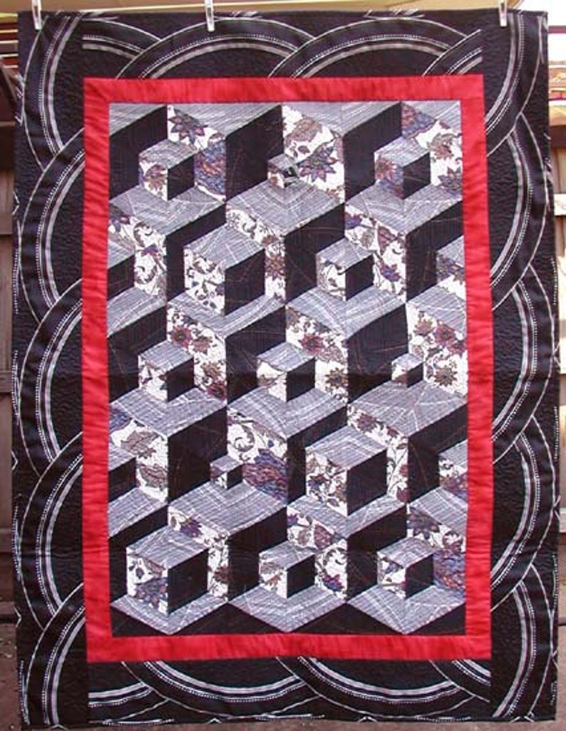 Little Boxes Quilt Pattern by Lessa Siegele. an Optical Etsy