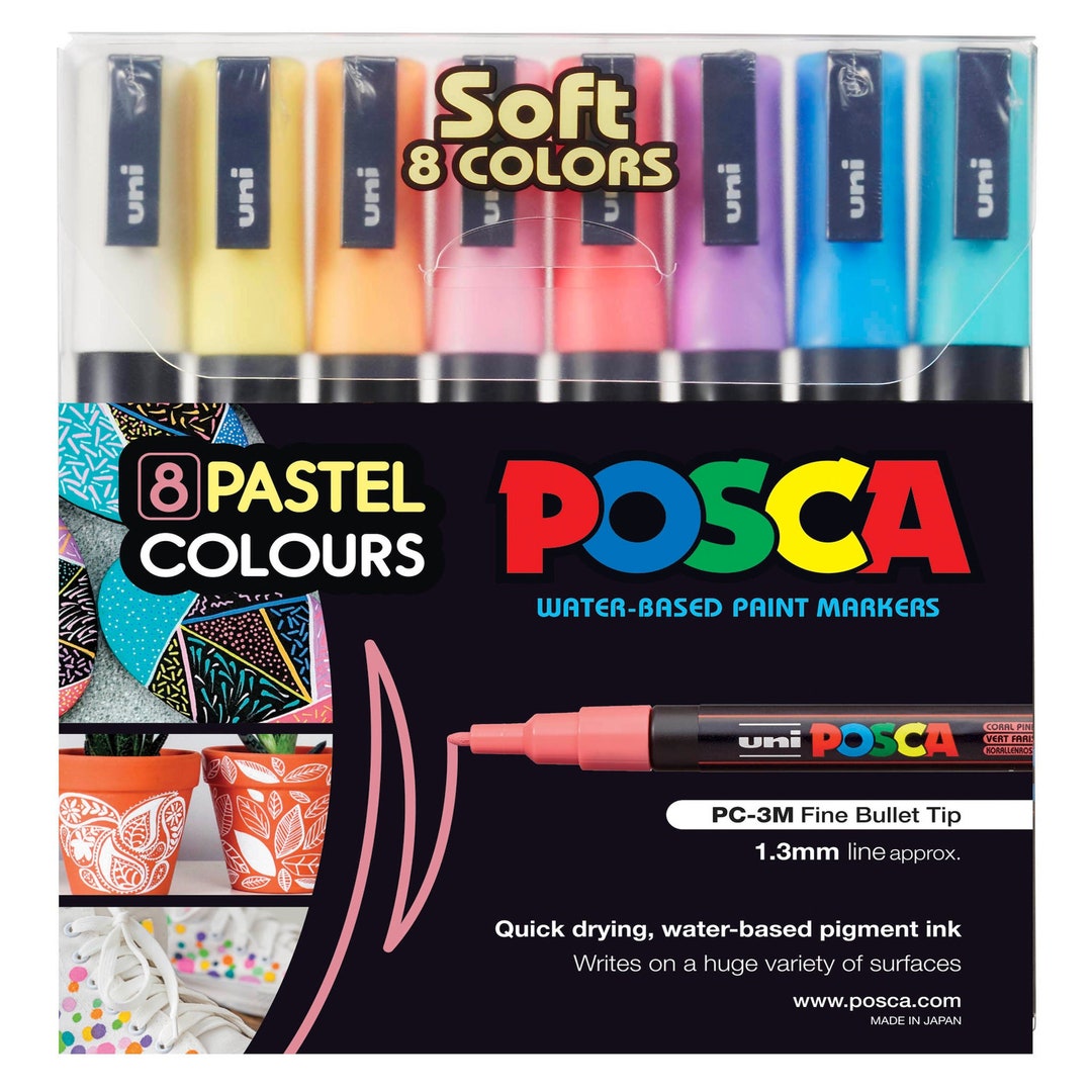 Posca Paint Markers Earth Tones Set - Acrylic Paint Pens For Rock Painting, Fabric, Glass, Wood & More