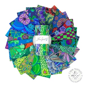 2024年8月 COOL - Kaffe Fassett Collective for FreeSpirit - 20個入り×6インチデザインロール プレカット生地バンドル - FB4DSGP.Aug24COOL - 送料無料