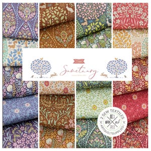 Tilda - SANCTUARY Collection - 2.5&quot; Jelly Strip Roll - 40 strips - Green, Blue, Brown, Red - Free Shipping - Great gift . Quick Quilt