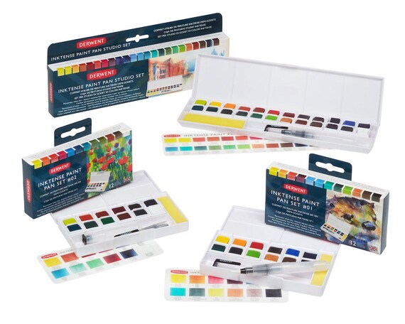 Derwent Inktense Paint Pan Sets - just like the pencils, only better. Great for fabric and paper
