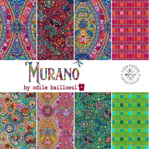 Murano Fabric Collection by Odile Bailloeul per half metre + FREE QUILT PATTERN