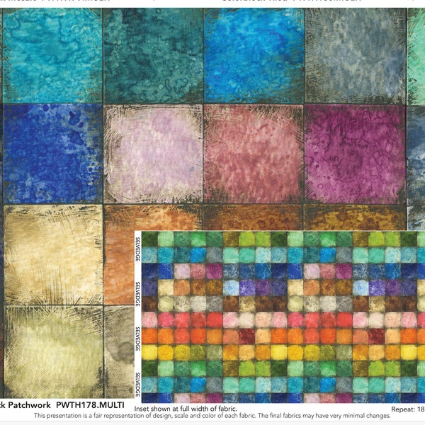 Colorblock PATCHWORK by Tim Holtz - PWTH178-MULTI per half metre