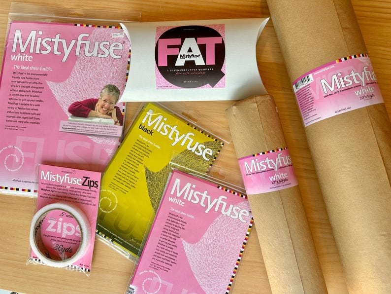Misty Fuse sheer fusible web - iron on interfacing - for applique, collage and textile art - fine enough for sheer and silk fabrics image 1