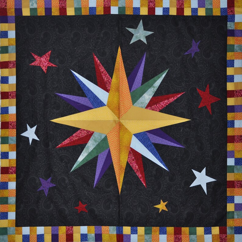 Mariners Compass Quilt Pattern by Lessa Siegele. Multi Version Etsy