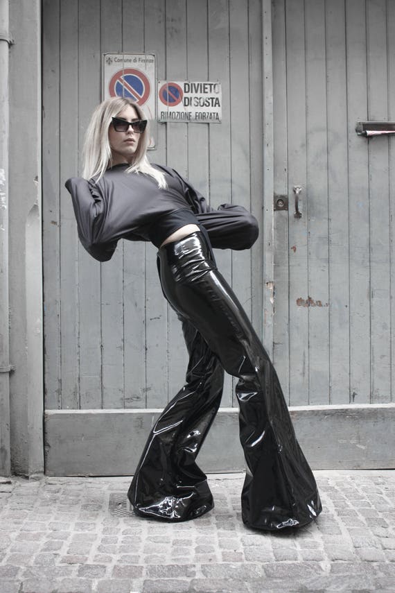 Vinyl Pants Pvc Bell-bottom Pants With Medium Waist Facing and Long Zip on  the Back MADE TO ORDER -  Sweden