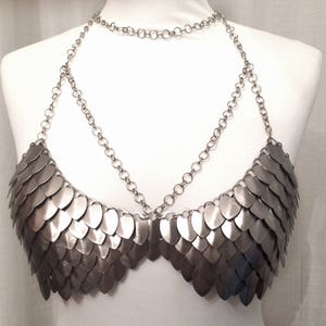 DRAGON HARNESS - scalemaille top armour with steel chains - medieval - made to order