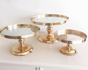 gold cake stand etsy