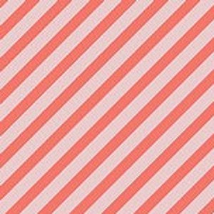 Coral Stripes Fabric, Diagonal Stripe Fabric, Binding Fabric, Stripe Fabric, Pink, Les Petits, Art Gallery Fabric, Quilting Cotton Fabric