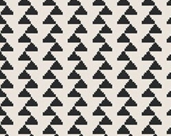 Zigzagged Pyramids, Black & White Fabric, Black strips fabric, Blender Fabric, Art Gallery Fabric
