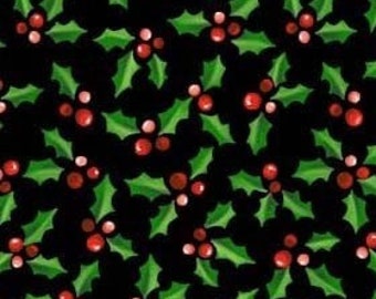 Holly & Berries, Christmas Darlings, Under The Mistletoe, Michael Miller, Quilting Cotton Fabric
