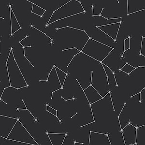 Reliez les étoiles, tissu constellation, tissu espace, tissu étoiles, tissu noir, astronome, tissu pour galerie d'art, tissu en coton pour courtepointe