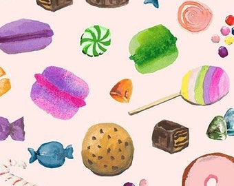Sugar Glazed, Sweet Holiday, Christmas Treats, Candy, cookies, Food Fabric, Michael Miller, Quilting Cotton Fabric