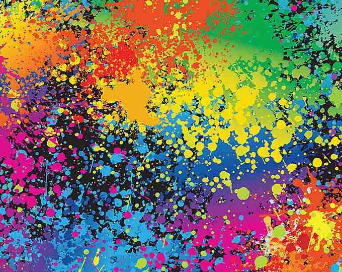 Neon Splatters, Rainbow Splatter Paint, Abstract Art, Timeless