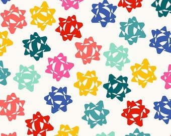 Peppermint Bows White, Christmas fabric, Figo, Quilting cotton