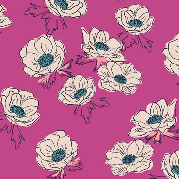 Anemone Falls Anemone Flower Hot Pink Fuchsia Trouvaille Etsy