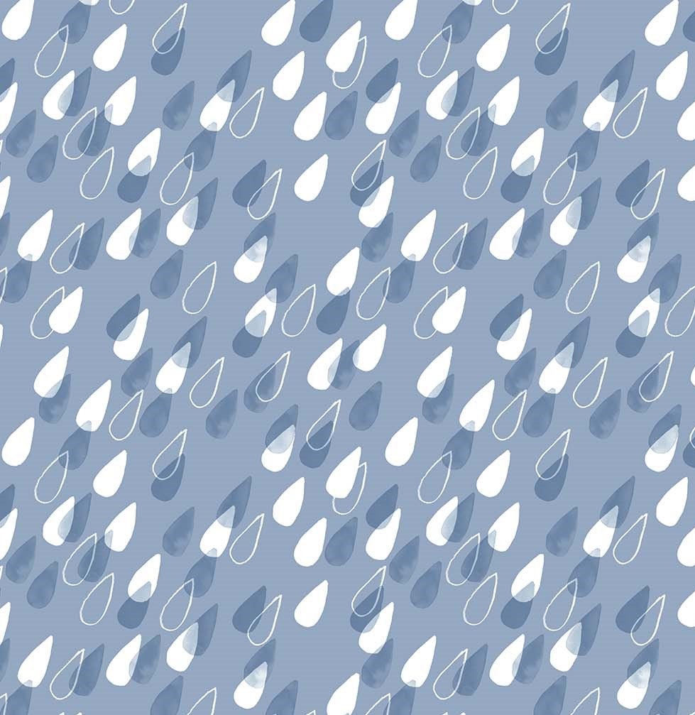 Blue and White Rain Fabric Rain Fabric Raindrop Fabric - Etsy