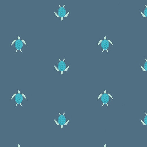 Hawaiian Honu Dusk Blue Turtle Fabric Aura Collection Etsy