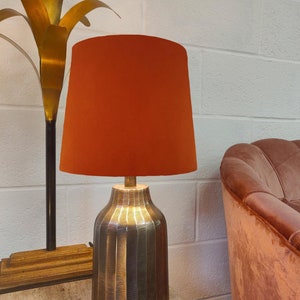 Burnt Orange French Drum Lampshade in Velvet Conical Tapered Lamp Shade