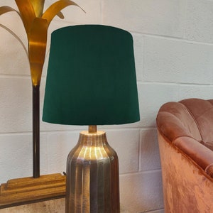 Green French Drum Lampshade in Velvet - Choice of Lining