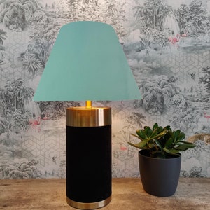 Light Mint Green Empire Lampshade in Velvet, Conical Tapered Lamp Shade