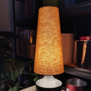 Mustard Extra Tall Cone Lampshade in Linen, Conical Fat Lamp Shade