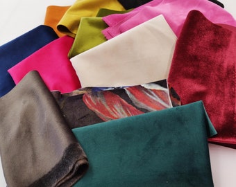 Velvet Fabric Scrap Pack - Various Colours and Sizes