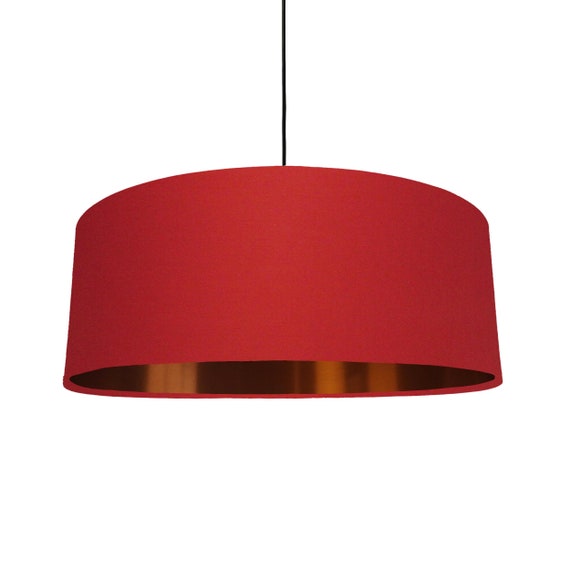 Extra Large Red Lampshade With Copper Lining Etsy Australia