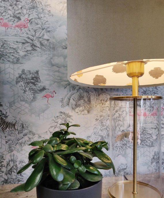 Taupe 2024 velvet lampshade