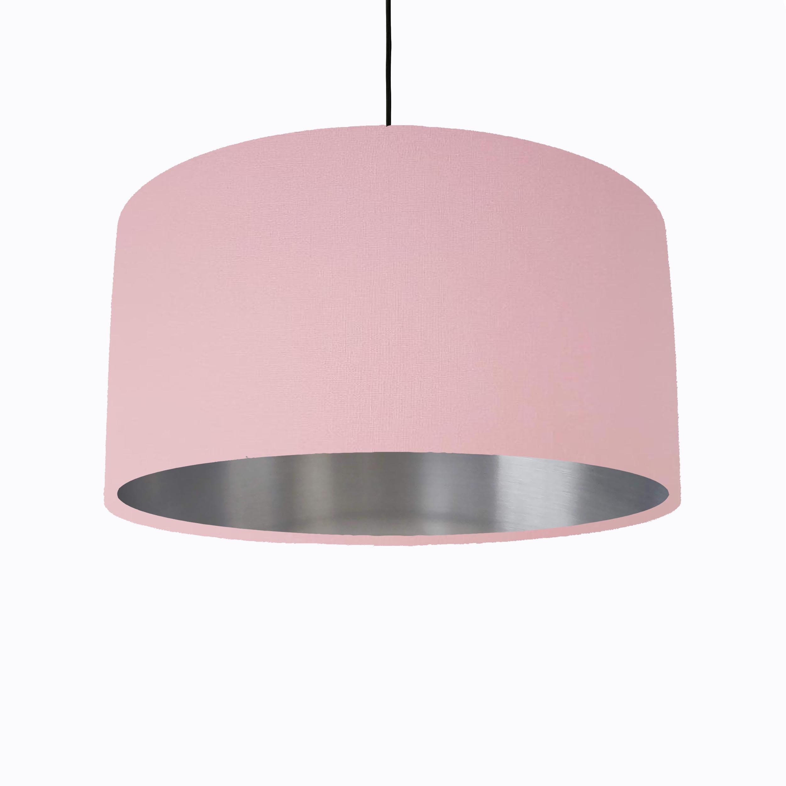 Light Pink Lampshade in Cotton with Silver Lining