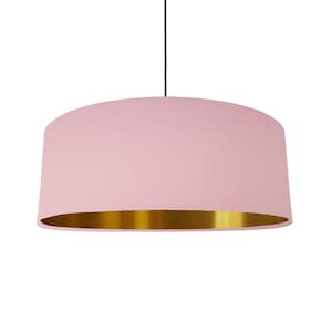 Extra Large Light Pink Lampshade with Gold Lining