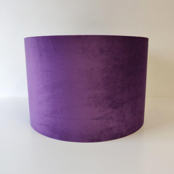 Purple Velvet Lampshade With Botanical Lining Etsy UK