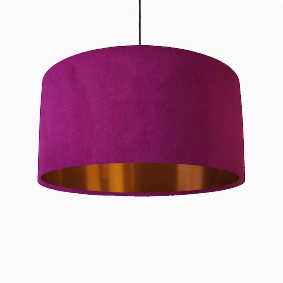 Plum velvet lampshade deals