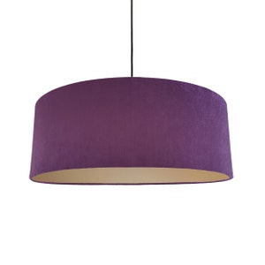 Extra Large Purple Velvet Lampshade with Champagne Lining