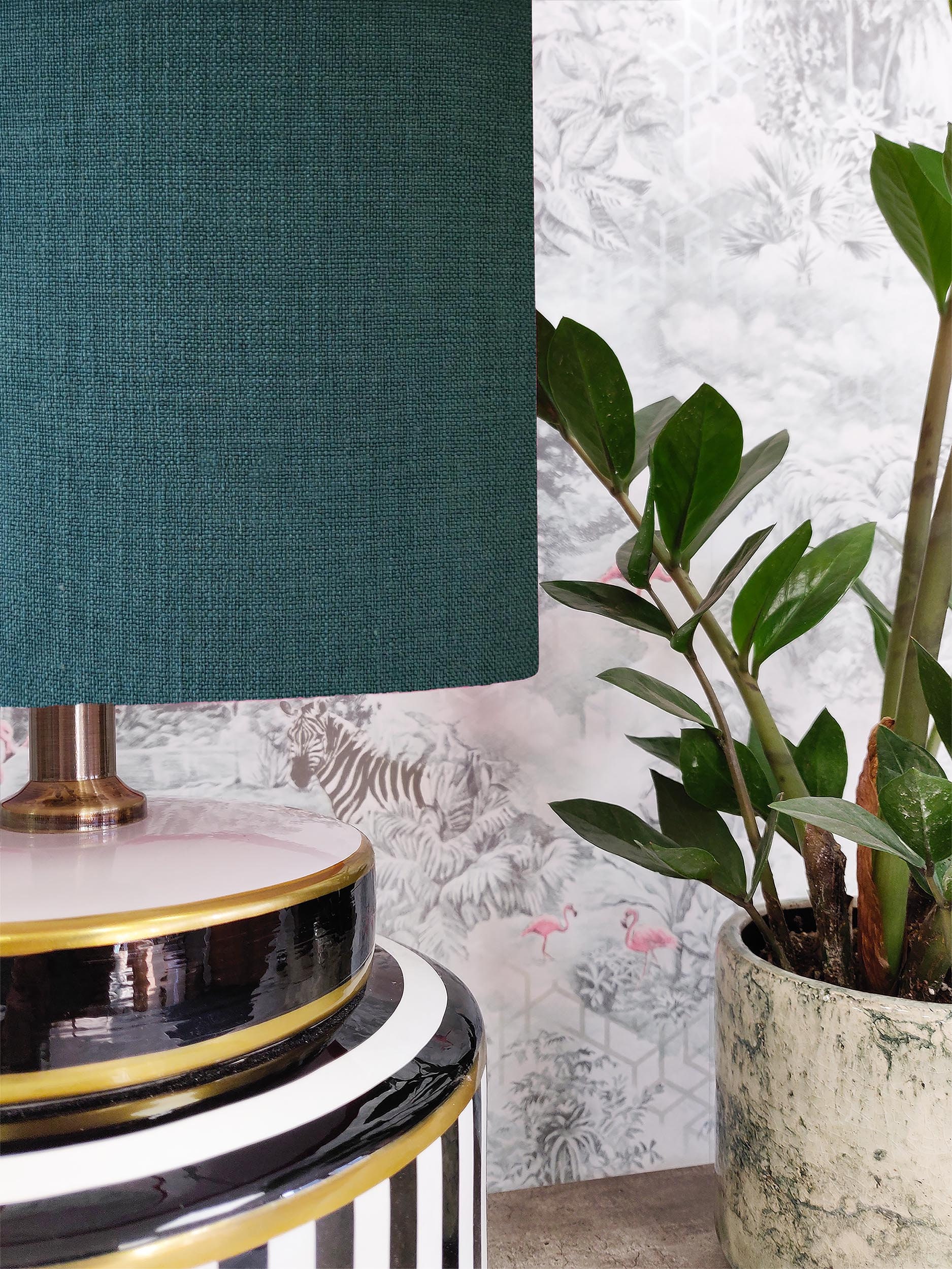 Teal and 2024 silver lamp shade