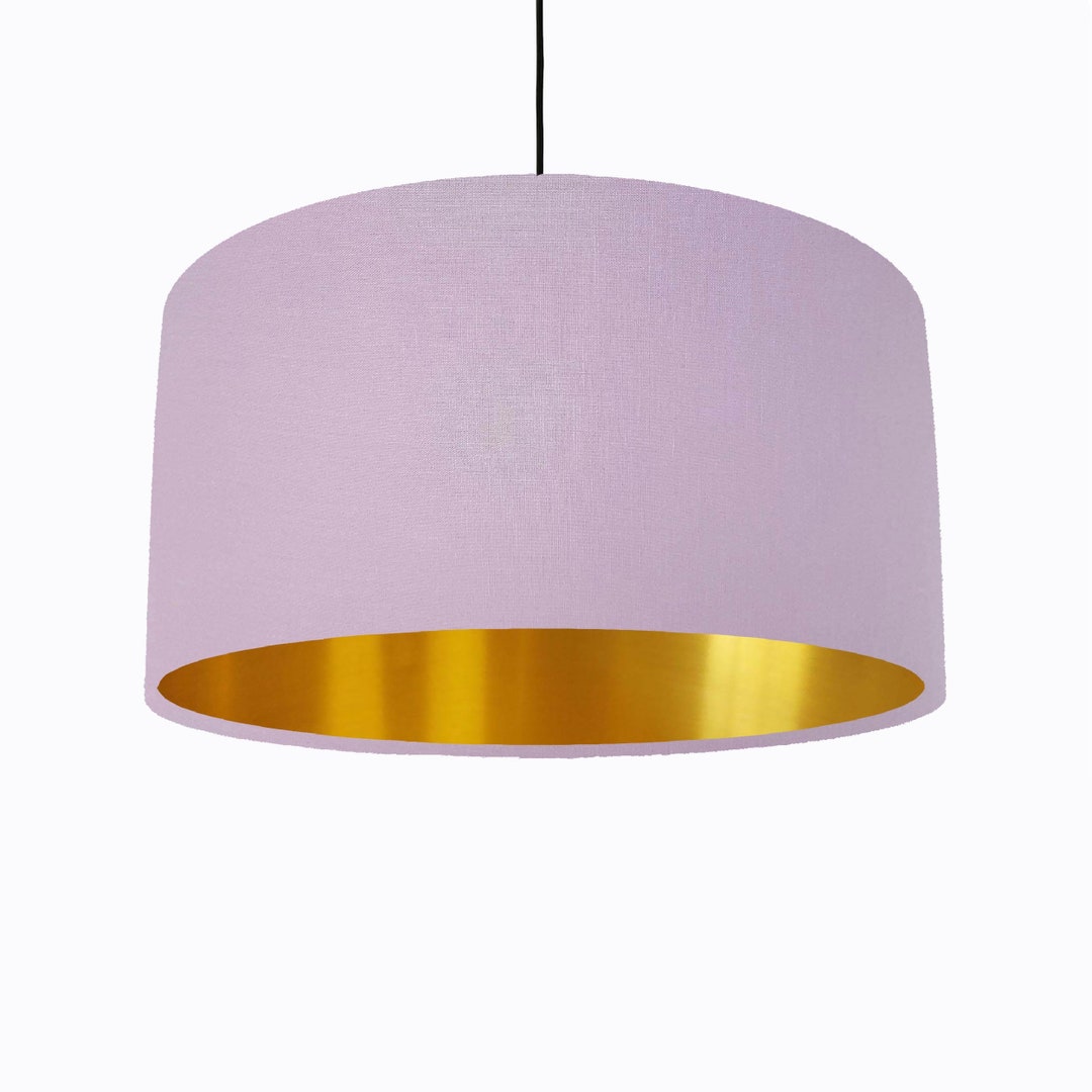 Lilac Lampshade in Cotton With Gold Lining Etsy UK