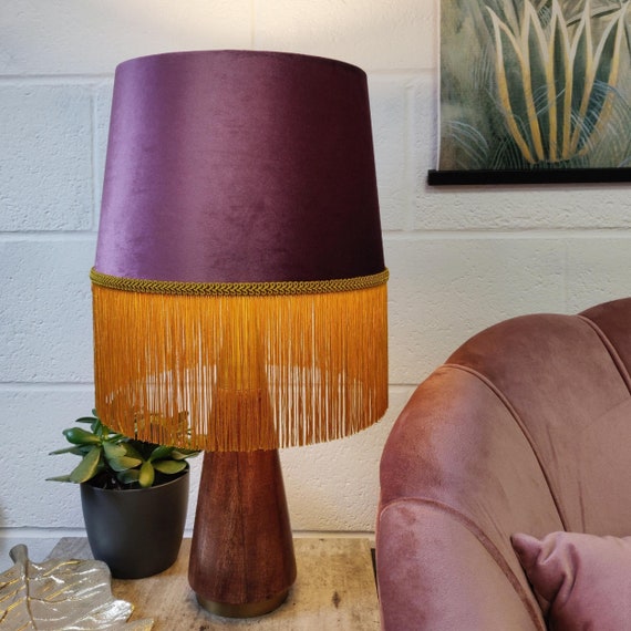 Purple bedside 2024 lamp shade