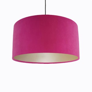 Pink Lampshade in Velvet with Champagne Lining