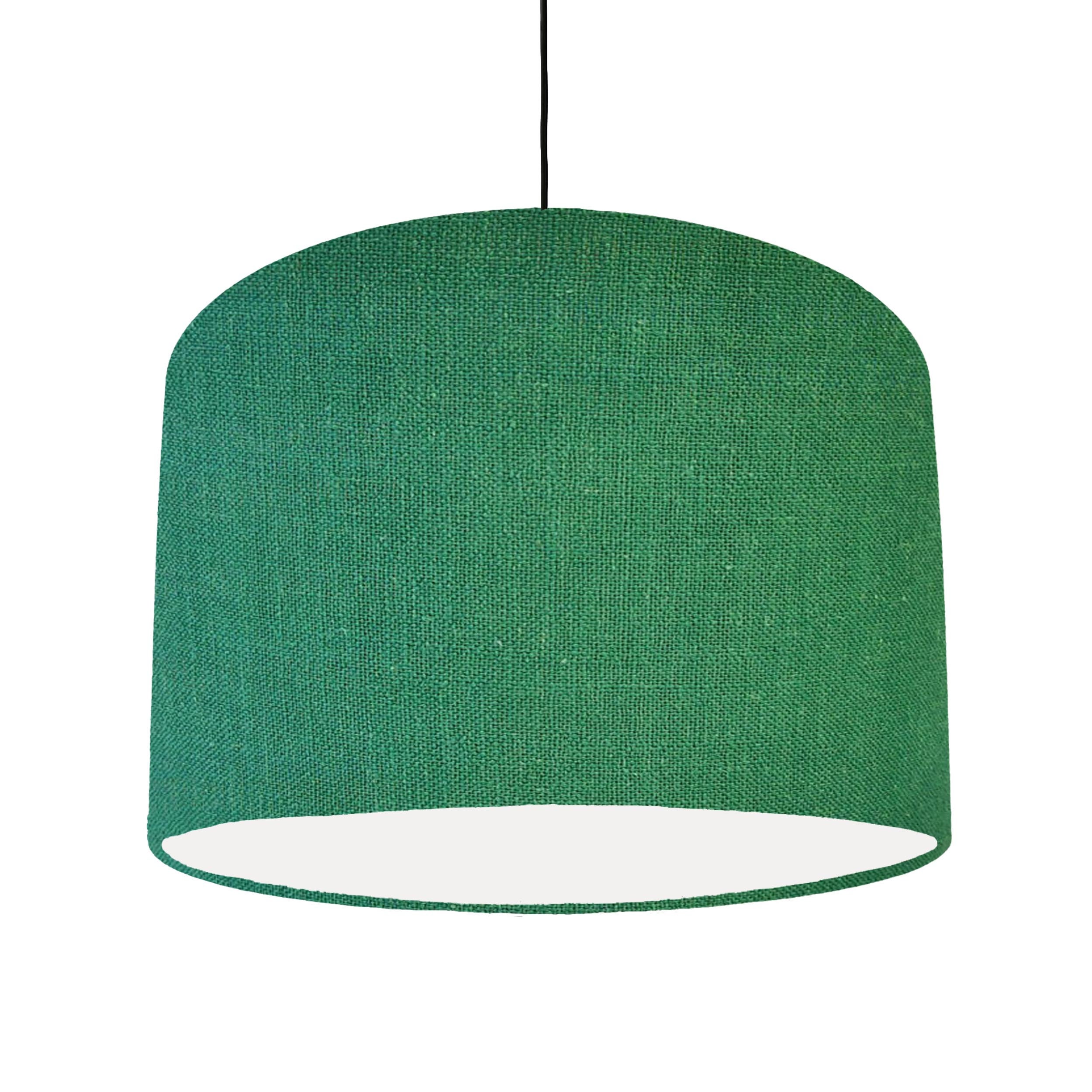 Green Lampshade in Linen with White Lining Etsy