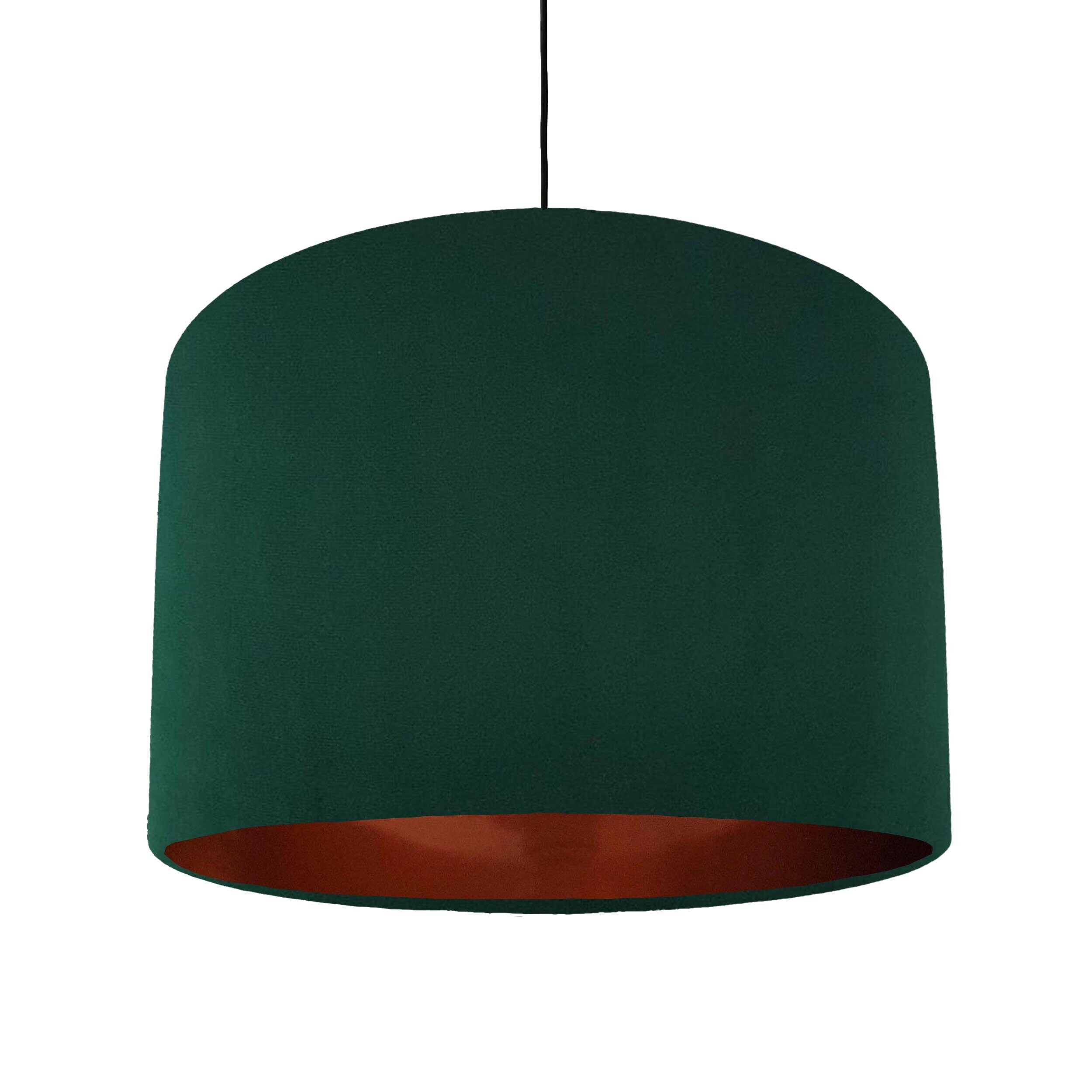 Green Lampshade in Velvet with Copper Lining Etsy