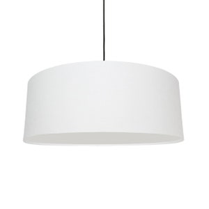 Extra Large White Lampshade in Cotton with Diffuser, Ceiling Lightshade