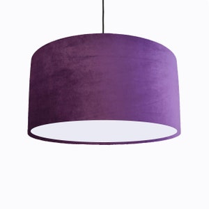 Purple Velvet Lampshade with White Lining